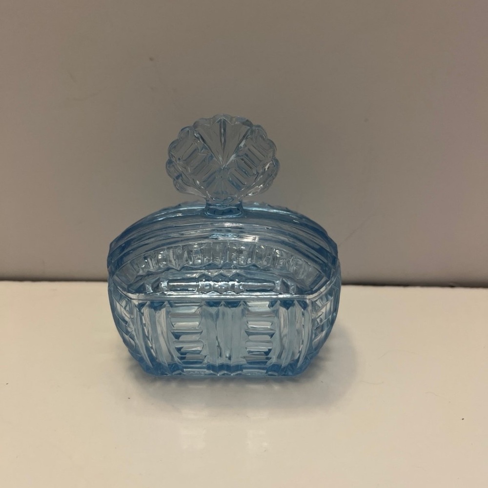 Czechoslovakian Trinket/Jewelry
Dish Blue Glass stamped Irice
